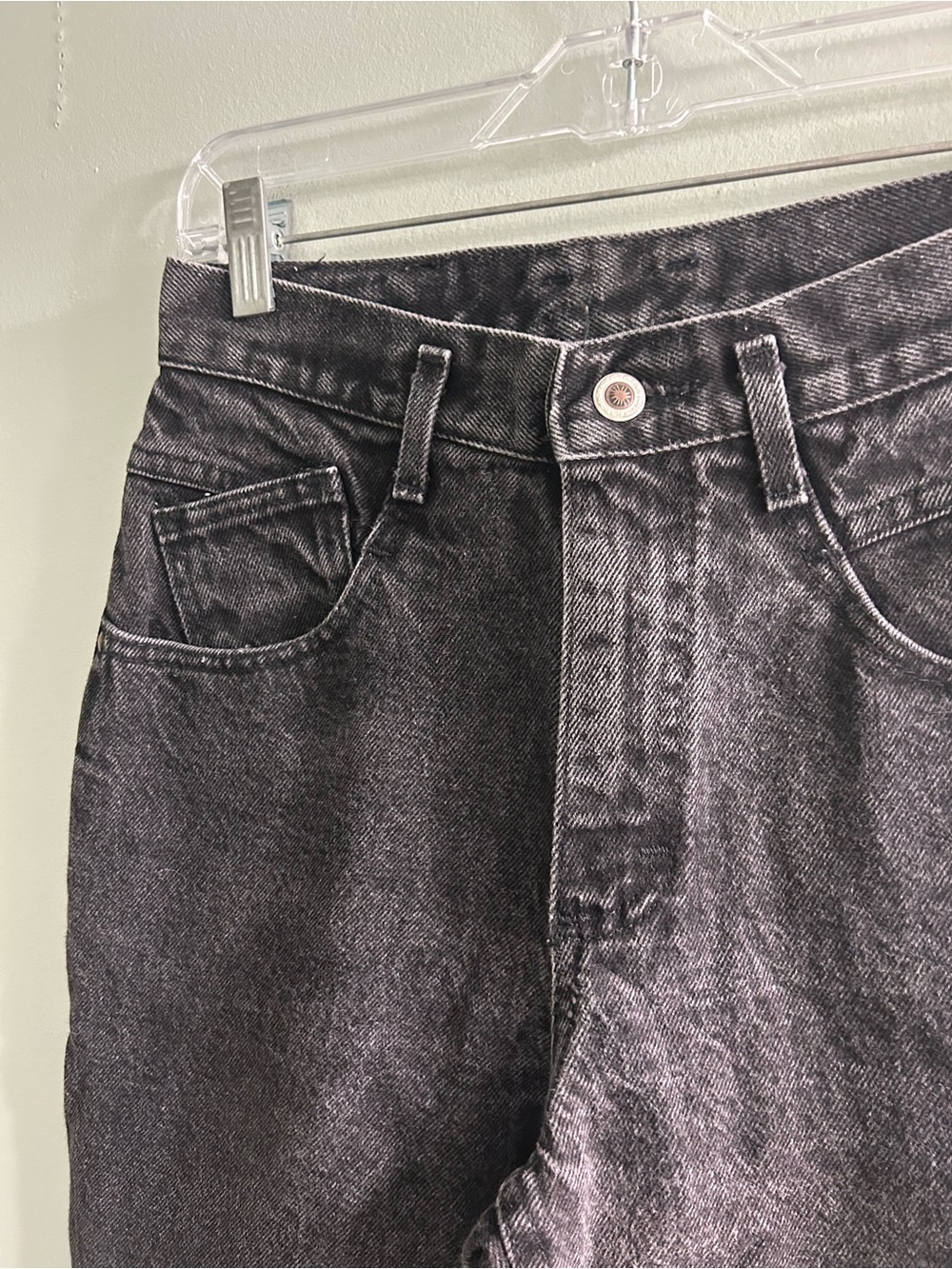 Vintage Lee washed black mom jeans zipper ankles 90s retro